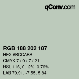 Farbcode: RGB 188 202 187 | qconv.com
