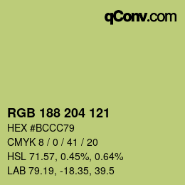 颜色代码: RGB 188 204 121 | qconv.com