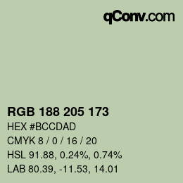 Farbcode: RGB 188 205 173 | qconv.com