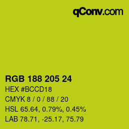 Color code: RGB 188 205 24 | qconv.com