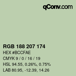 Farbcode: RGB 188 207 174 | qconv.com
