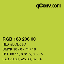 カラーコード: RGB 188 208 60 | qconv.com