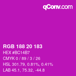 Color code: RGB 188 20 183 | qconv.com