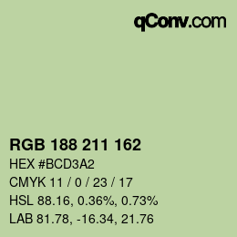 Code couleur: RGB 188 211 162 | qconv.com