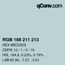 Farbcode: RGB 188 211 213 | qconv.com