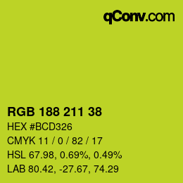 Color code: RGB 188 211 38 | qconv.com