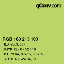 颜色代码: RGB 188 213 103 | qconv.com