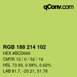 Código de color: RGB 188 214 102 | qconv.com
