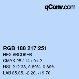 カラーコード: RGB 188 217 251 | qconv.com