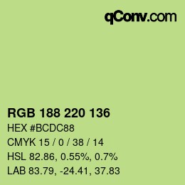 颜色代码: RGB 188 220 136 | qconv.com