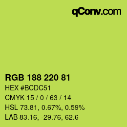 Código de color: RGB 188 220 81 | qconv.com