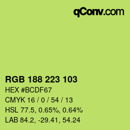 Código de color: RGB 188 223 103 | qconv.com