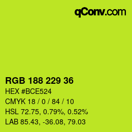 颜色代码: RGB 188 229 36 | qconv.com