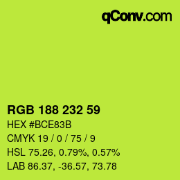 Farbcode: RGB 188 232 59 | qconv.com