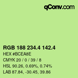カラーコード: RGB 188 234.4 142.4 | qconv.com