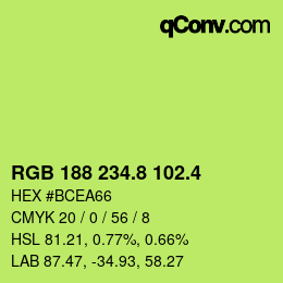 カラーコード: RGB 188 234.8 102.4 | qconv.com
