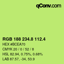 カラーコード: RGB 188 234.8 112.4 | qconv.com