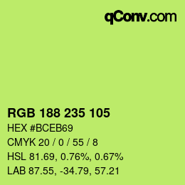 Color code: RGB 188 235 105 | qconv.com