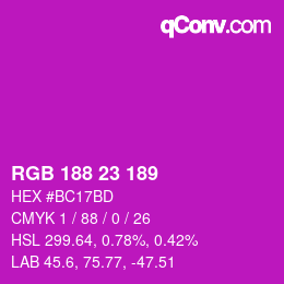 Color code: RGB 188 23 189 | qconv.com