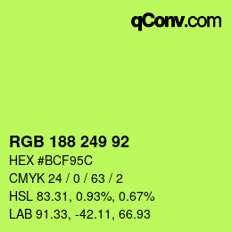 カラーコード: RGB 188 249 92 | qconv.com