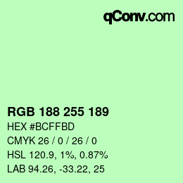 Color code: RGB 188 255 189 | qconv.com