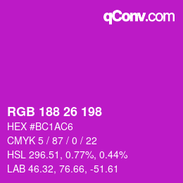 Color code: RGB 188 26 198 | qconv.com