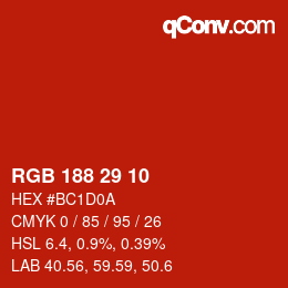 颜色代码: RGB 188 29 10 | qconv.com