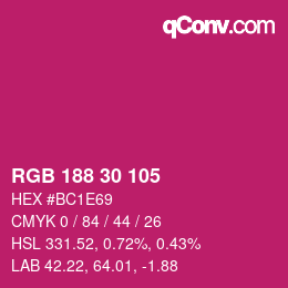 Color code: RGB 188 30 105 | qconv.com