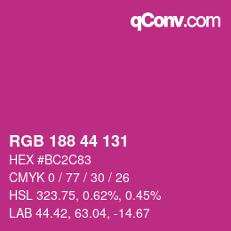 Color code: RGB 188 44 131 | qconv.com