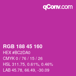 Color code: RGB 188 45 160 | qconv.com