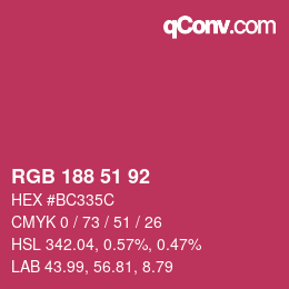 Farbcode: RGB 188 51 92 | qconv.com