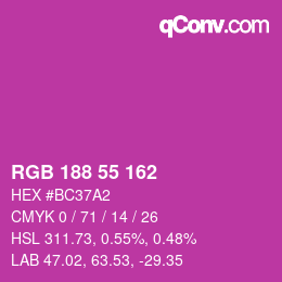 Color code: RGB 188 55 162 | qconv.com