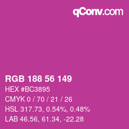 Código de color: RGB 188 56 149 | qconv.com