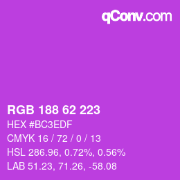 Código de color: RGB 188 62 223 | qconv.com