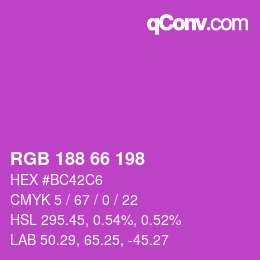 Color code: RGB 188 66 198 | qconv.com