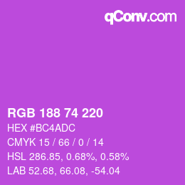 カラーコード: RGB 188 74 220 | qconv.com