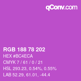 Color code: RGB 188 78 202 | qconv.com