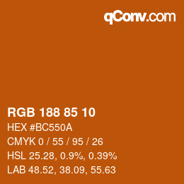 Farbcode: RGB 188 85 10 | qconv.com