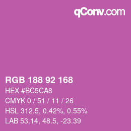 Color code: RGB 188 92 168 | qconv.com