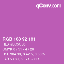 カラーコード: RGB 188 92 181 | qconv.com