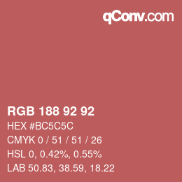 Color code: RGB 188 92 92 | qconv.com