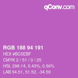 颜色代码: RGB 188 94 191 | qconv.com