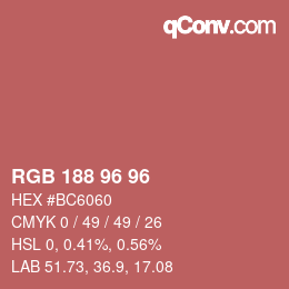 カラーコード: RGB 188 96 96 | qconv.com