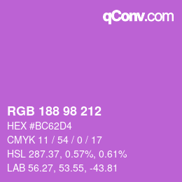 Color code: RGB 188 98 212 | qconv.com