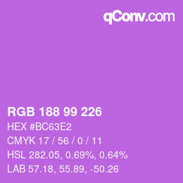Color code: RGB 188 99 226 | qconv.com