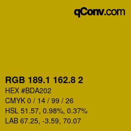 カラーコード: RGB 189.1 162.8 2 | qconv.com