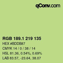 カラーコード: RGB 189.1 219 135 | qconv.com