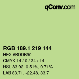 カラーコード: RGB 189.1 219 144 | qconv.com