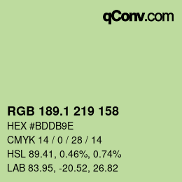 カラーコード: RGB 189.1 219 158 | qconv.com