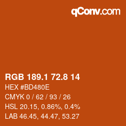 Color code: RGB 189.1 72.8 14 | qconv.com